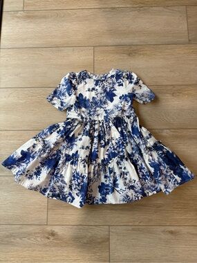 Cara Cara Blue and Cream Floral Tiered Dress